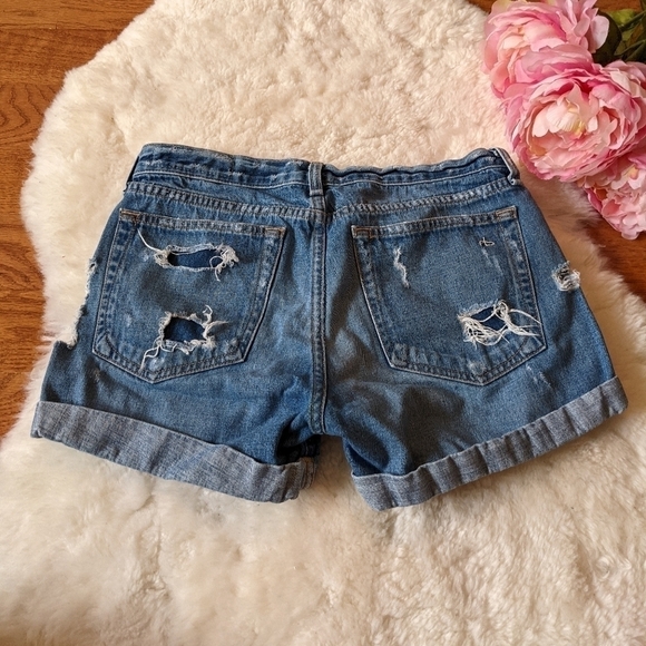 Rag and Bone boyfriend baggy distressed jean short mid rise 25 - Picture 7 of 13